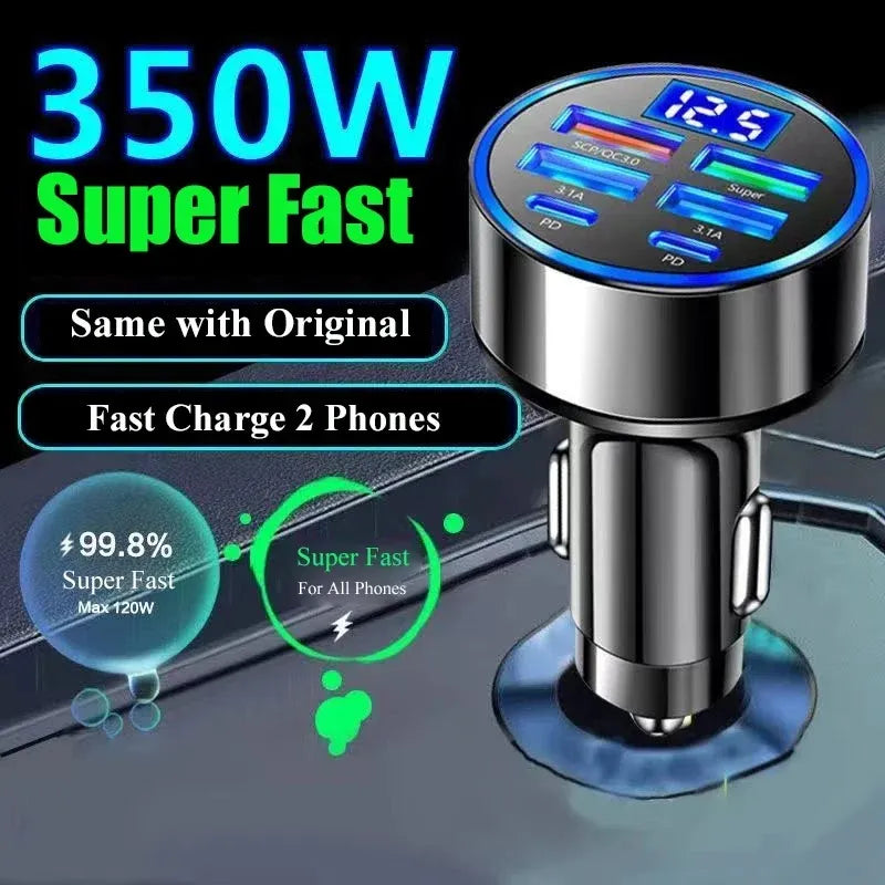 350W USB Car Charger – PD & QC3.0 Fast Charging