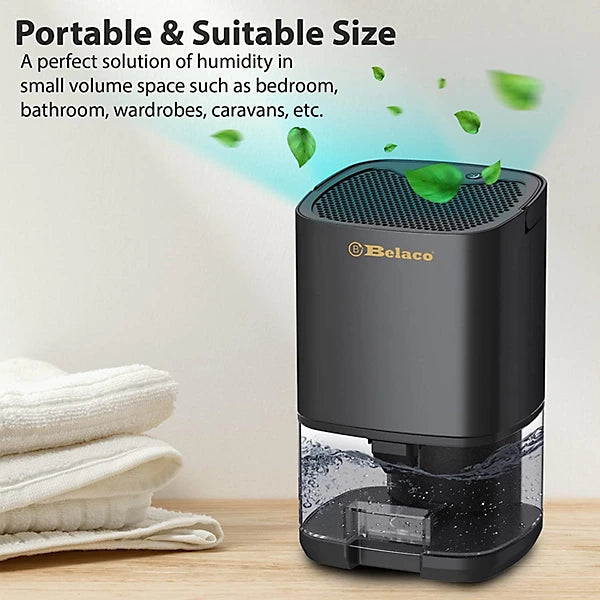 Portable Quiet Air Dehumidifier – Odor & Moisture Remover for Home / Bedroom / Office